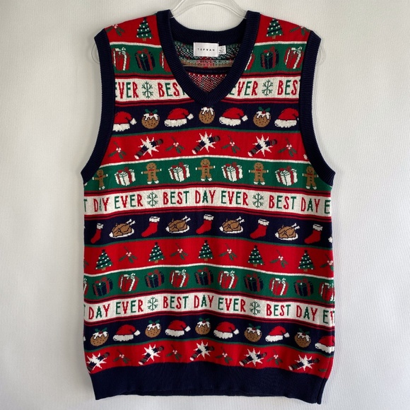 Topman Size L Holiday Christmas Sweater 